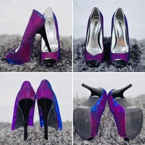 Shimmer leopard print stiletto